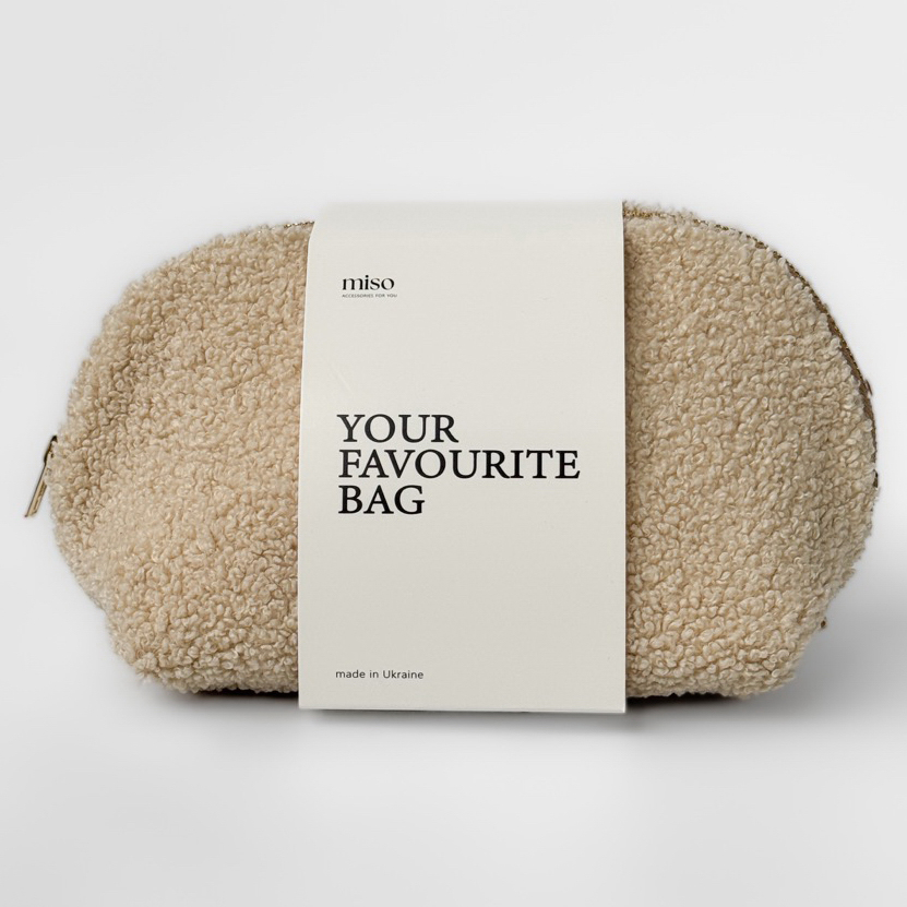 Косметичка Miso Teddy бежевого кольору мала