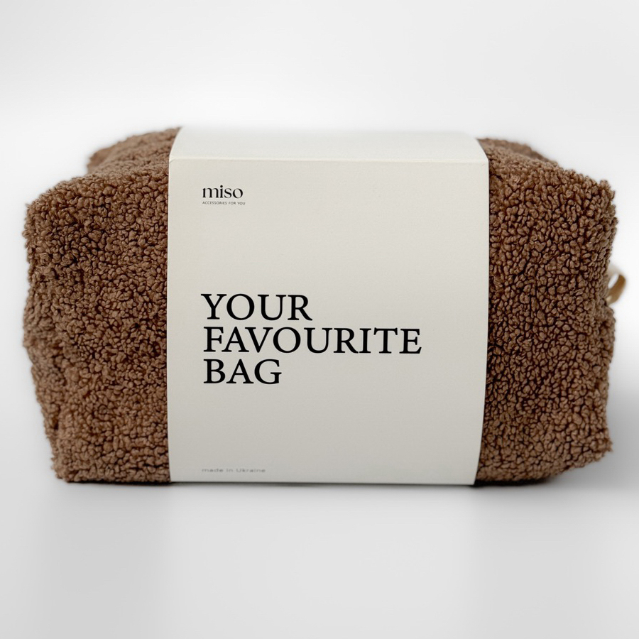 Косметичка Miso Teddy світло-коричнева велика