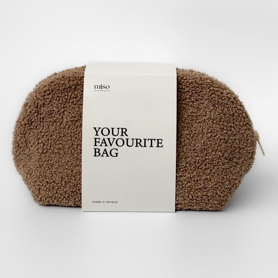 Косметичка Miso Teddy світло-коричнева мала