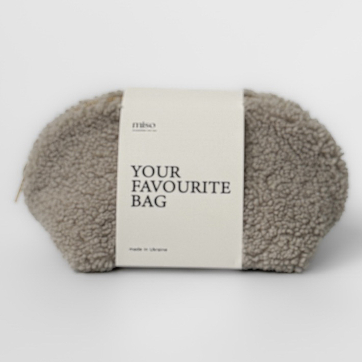 Косметичка Miso Teddy світло-сіра мала