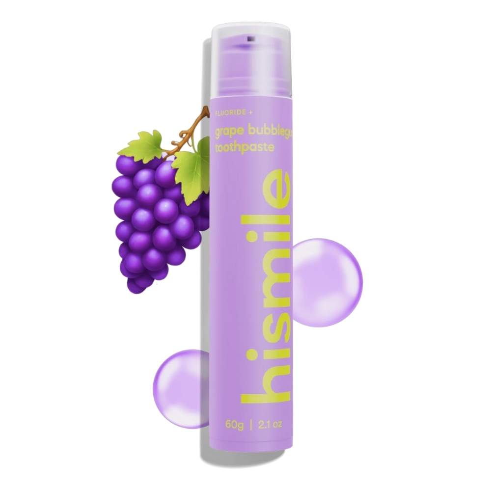 Зубна паста зі смаком виноградної жуйки Hismile Grape Bubblegum Toothpaste 60g