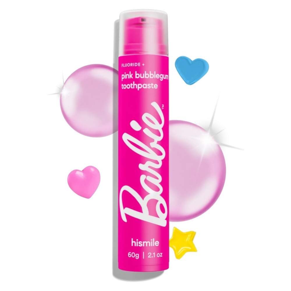 Зубна паста зі смаком жуйки Hismile Barbie Pink Bubblegum Toothpaste 60g