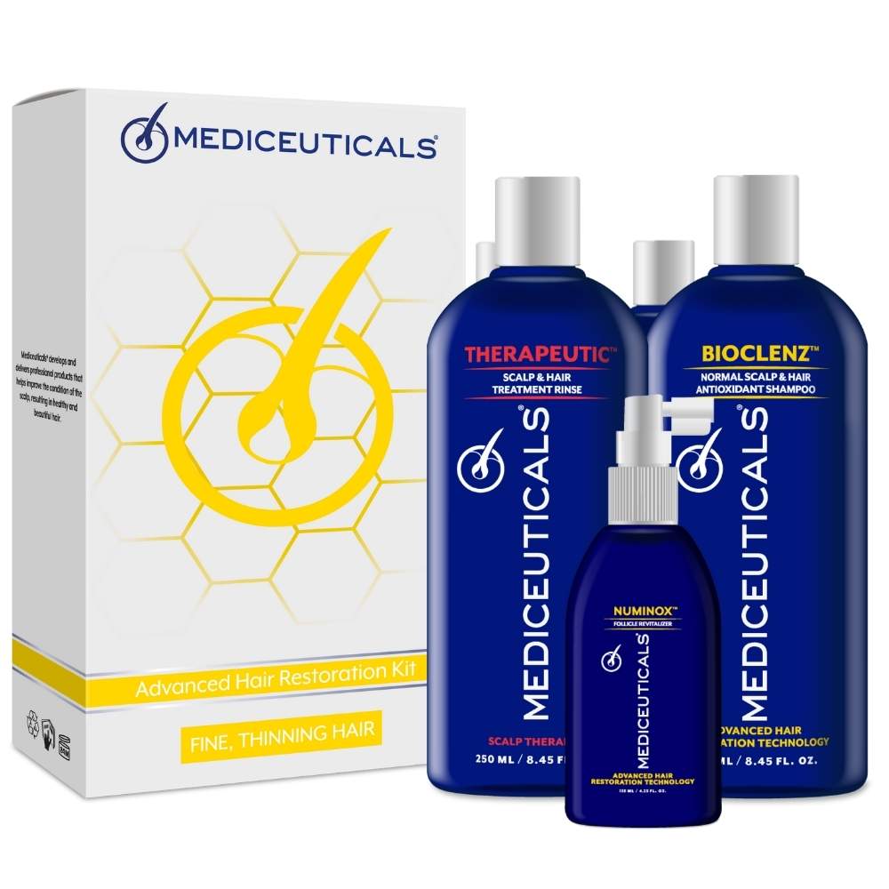 Набір для стимулювання росту волосся, тонке волосся, для чоловіків Mediceuticals (Шампунь Bioclenz 250ml, Кондиціонер Therapeutic 250ml, Сироватка Numinox 125ml)